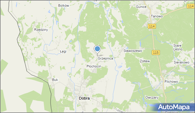 mapa Grzepnica, Grzepnica na mapie Targeo